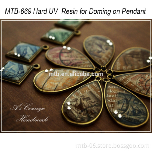 Clear UV Curing Resin for Doming on Pendent